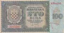 Kroatien 100 Kuna - Blue-grey, Coat of Arms - 1941 - Serial K - VF+ - P.2