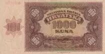 Kroatien 1000 Kuna - young girl - mountains - 1941 - Serial A - VF - P.4