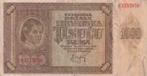 Kroatien 1000 Kuna - young girl - mountains - 1941 - Serial K - VF - P.4