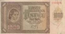 Kroatien 1000 Kuna - Young girl - Mountains - 26-05-1941 - Serial C