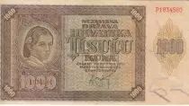 Kroatien 1000 Kuna - Young girl - Mountains - 26-05-1941 - Serial P