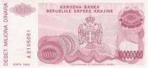 Kroatien 10000000 Dinara - Arms - Eagle - 1994 - Serial A - P.R.34