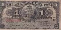 Kuba 1 Peso - Arms - Queen Maria Cristina - 1896 - P.74a