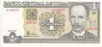 Kuba 1 Peso - J. Marti - F. Castro 1959 - 2007 - UNC - P.121
