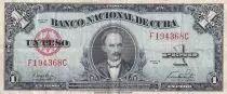 Kuba 1 Peso  -Jos� Marti - Coat of arms - 1949 - VF - P.77a