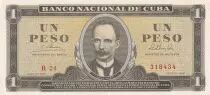 Kuba 1 Peso  -Jos� Marti - Fidel Castro - 1965 - AU+ - P.94c