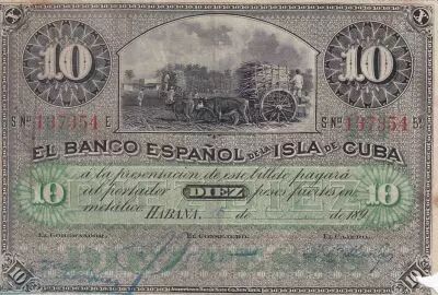 Kuba 10 Pesos - Agriculture - 1896 - F - P.49b