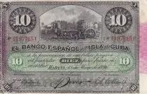 Kuba 10 Pesos - Harvesting sugar cane Overprint PLATA - 1896