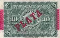 Kuba 10 Pesos - Harvesting sugar cane Overprint PLATA - 1896