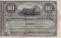 Kuba 10 Pesos - Harvesting sugar cane Overprint PLATA - 1896