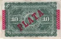 Kuba 10 Pesos - Harvesting sugar cane Overprint PLATA - 1896