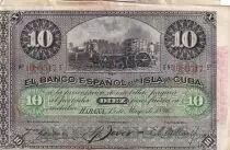 Kuba 10 Pesos - Harvesting sugar cane Overprint PLATA - 1896