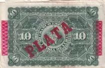 Kuba 10 Pesos - Harvesting sugar cane Overprint PLATA - 1896