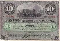 Kuba 10 Pesos - Harvesting sugar cane Overprint PLATA - 1896