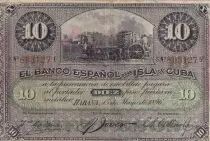 Kuba 10 Pesos - Harvesting sugar cane Overprint PLATA - 1896