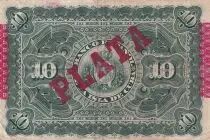 Kuba 10 Pesos - Harvesting sugar cane Overprint PLATA - 1896