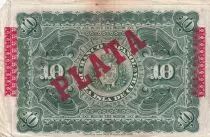 Kuba 10 Pesos 1896 - Harvesting sugar cane Overprint PLATA - 1896