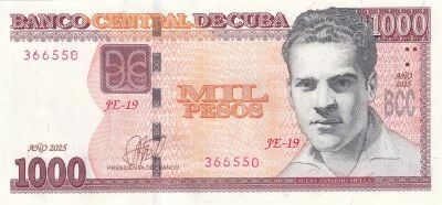 Kuba 1000 Pesos - Julio Antonio Mella - University - 2025 - Series JE-19