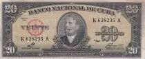 Kuba 20 Pesos - Antonio Maceo - 1960 - VF+ - P.80c