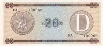 Kuba 20 Pesos - Arms - 1985 - Serial FA - P.FX36
