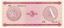 Kuba 3 Pesos - Arms - 1985 - Serial CB - P.FX2