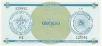 Kuba 5 Pesos - Arms - 1987 - Serial FE - P.FX13a