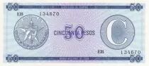 Kuba 50 Pesos - Arms - 1985 - Serial EB - P.FX24