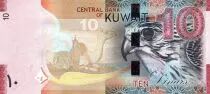 Kuwait 10 Dinars, Halc&oacute;n - Edificio - 2014 - Firma 15