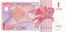Kyrgyzstan 1 Som, Equestr. st. of Manas the Noble - 1993