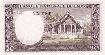 Lao  20 Kip - King Savang Vatthana - ND (1963) - P.11b