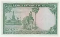 Lao  5 Kip - Roi Sisavang Vong - 1962 - Series A.16