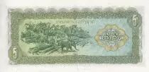 Lao  5 Kip - Shop, Logging elephants, Forestry - 1979 - P.26a