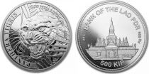 Lao  500 Kip Tiger 2021 - 1 Oz Silver