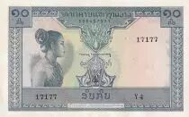 Laos 10 Kip - Laotian -  Stylized figures - 1962 - Serial Y.4 - UNC - P.10b