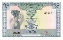 Laos 10 Kip - Laotian -  Stylized figures - 1962 - Serial Y.8 - UNC - P.10b