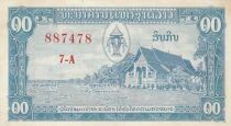Laos 10 Kip - Wat Ong Teu Mahawihan - Agriculteurs - 1957 - S&eacute;rie 7-A