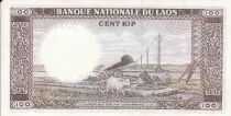 Laos 100 Kip King Savang Vatthana - Oxcart -  Sig. 6 - 1974