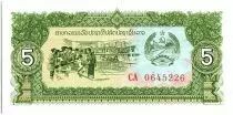 Laos 5 Kip, Shop, Logging elephants, Forestry - P.26 r