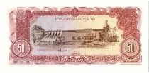 Laos 50 Kip,  Rizière - Barrage - 1979 - P.28 r