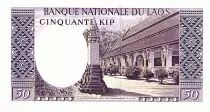 Laos 50 Kip - Roi Savang Vatthana - Pagode - 1963