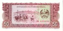 Laos 50 Kip, Rice planting - Dam - 1979 - P.28 r