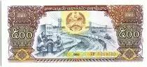 Laos 500 Kip, Irrigation, barrage - Paysans, fruits - 1988 - P.31 a
