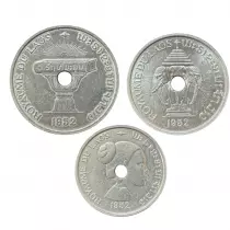 Laos Set of 3 Coins - 1952