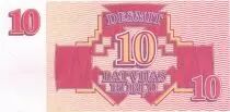 Latvia 10 rublu - Symmetrical design - 1992 - Serial BK