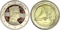 Latvia 2 Euros - Latvian woman - Colorised - 2014