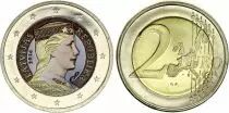 Latvia 2 Euros - Latvian woman - Colorised - 2014