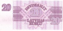 Latvia 20 roubles - Symmetrical design - 1992 - Serial SA