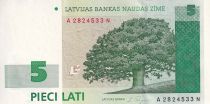 Latvia 5 Lati - Oak tree - 2001 - Serial A-N - P.49