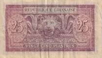 Lebanon 25 Piastres - Cedar - Lion - 1948 - P.42