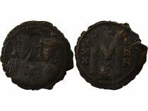 Leo III & Constantine V - Follis, Class III - 732  Constantinople